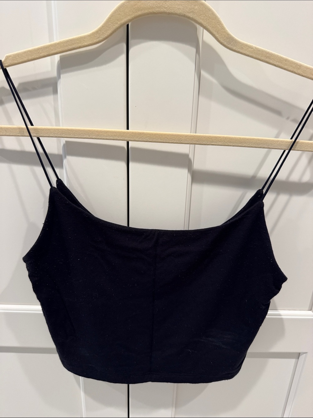Wilfred Black Spaghetti Strap Crop Tank